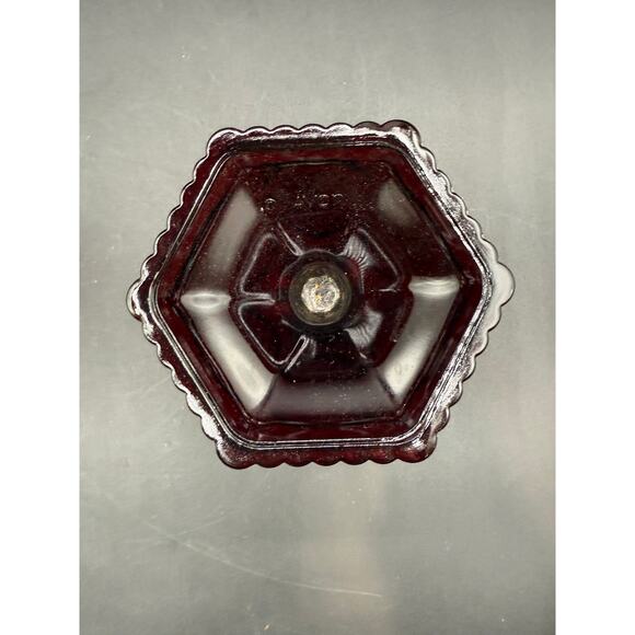 Vintage Avon Cape Cod Ruby Red Candle Holders–Pressed Glass - Set of 2 - Picture 4 of 8